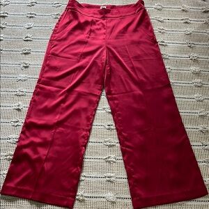 Anne Klein Women's Wide Leg Pants in Bold Crimson